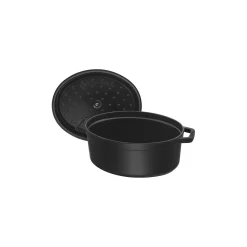 Cocotte 23 cm, oval, Schwarz, Gusseisen