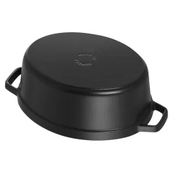 Cocotte 17 cm, oval, Schwarz, Gusseisen