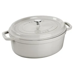 Cocotte 37 cm, oval, Weisser Trüffel, Gusseisen