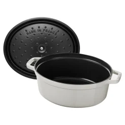 Cocotte 23 cm, oval, Weisser Trüffel, Gusseisen