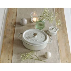 Cocotte 23 cm, oval, Weisser Trüffel, Gusseisen