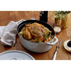 Cocotte 29 cm, oval, Weisser Trüffel, Gusseisen