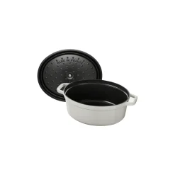Cocotte 27 cm, oval, Weisser Trüffel, Gusseisen