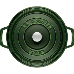 Cocotte 24 cm, rund, Basilikum-Grün, Gusseisen