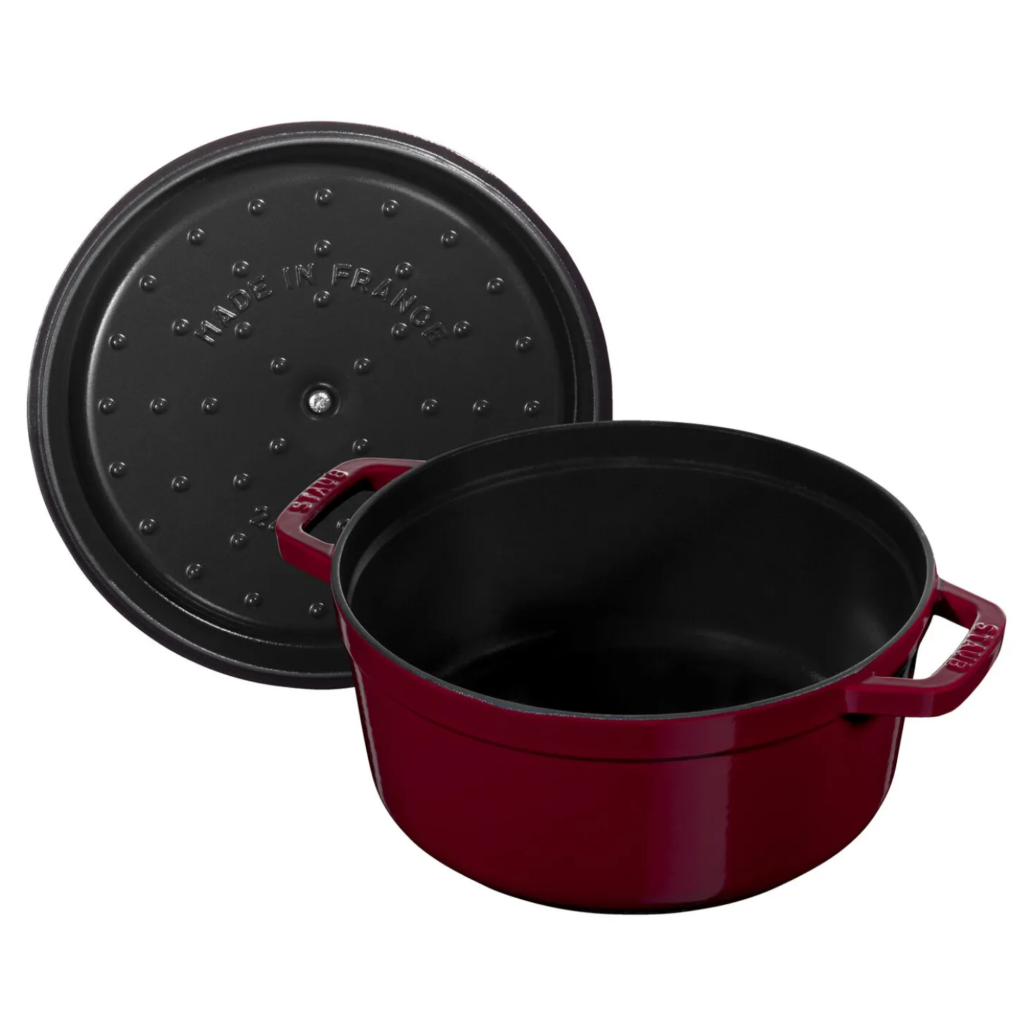 Cocotte 26 cm, rund, Bordeaux, Gusseisen