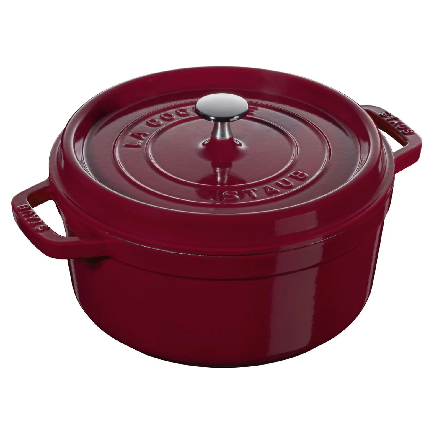 Cocotte 28 cm, rund, Bordeaux, Gusseisen