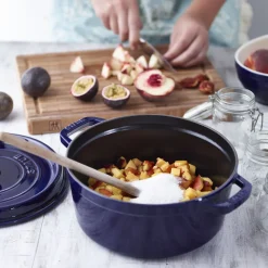 Cocotte 24 cm, rund, Dunkelblau, Gusseisen