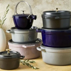 Cocotte 24 cm, rund, Dunkelblau, Gusseisen
