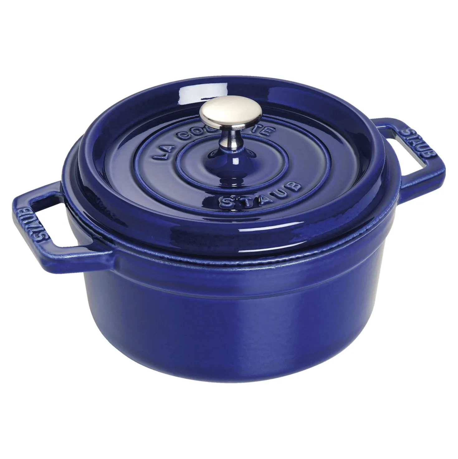 Cocotte 20 cm, rund, Dunkelblau, Gusseisen