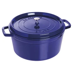 Cocotte 30 cm, rund, Dunkelblau, Gusseisen