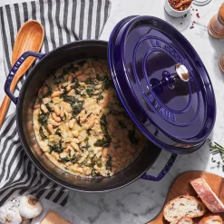 Cocotte 30 cm, rund, Dunkelblau, Gusseisen
