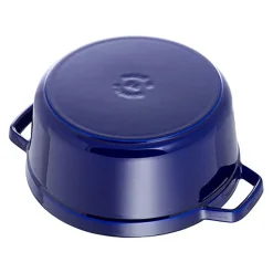 Cocotte 28 cm, rund, Dunkelblau, Gusseisen