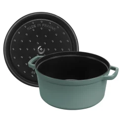 Cocotte 20 cm, rund, Eukalyptus, Gusseisen