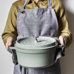 Cocotte 28 cm, rund, Eukalyptus, Gusseisen