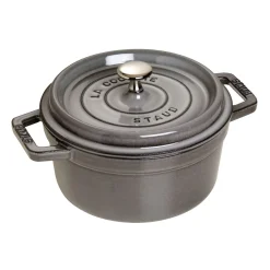 Cocotte 22 cm, rund, Graphit-Grau, Gusseisen