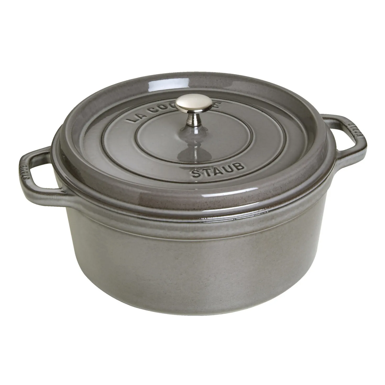 Cocotte 28 cm, rund, Graphit-Grau, Gusseisen