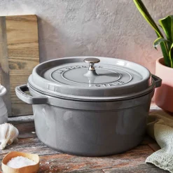 Cocotte 28 cm, rund, Graphit-Grau, Gusseisen