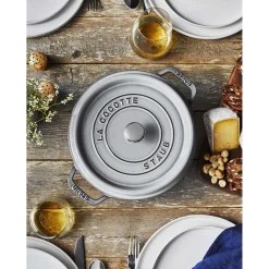 Cocotte 26 cm, rund, Graphit-Grau, Gusseisen
