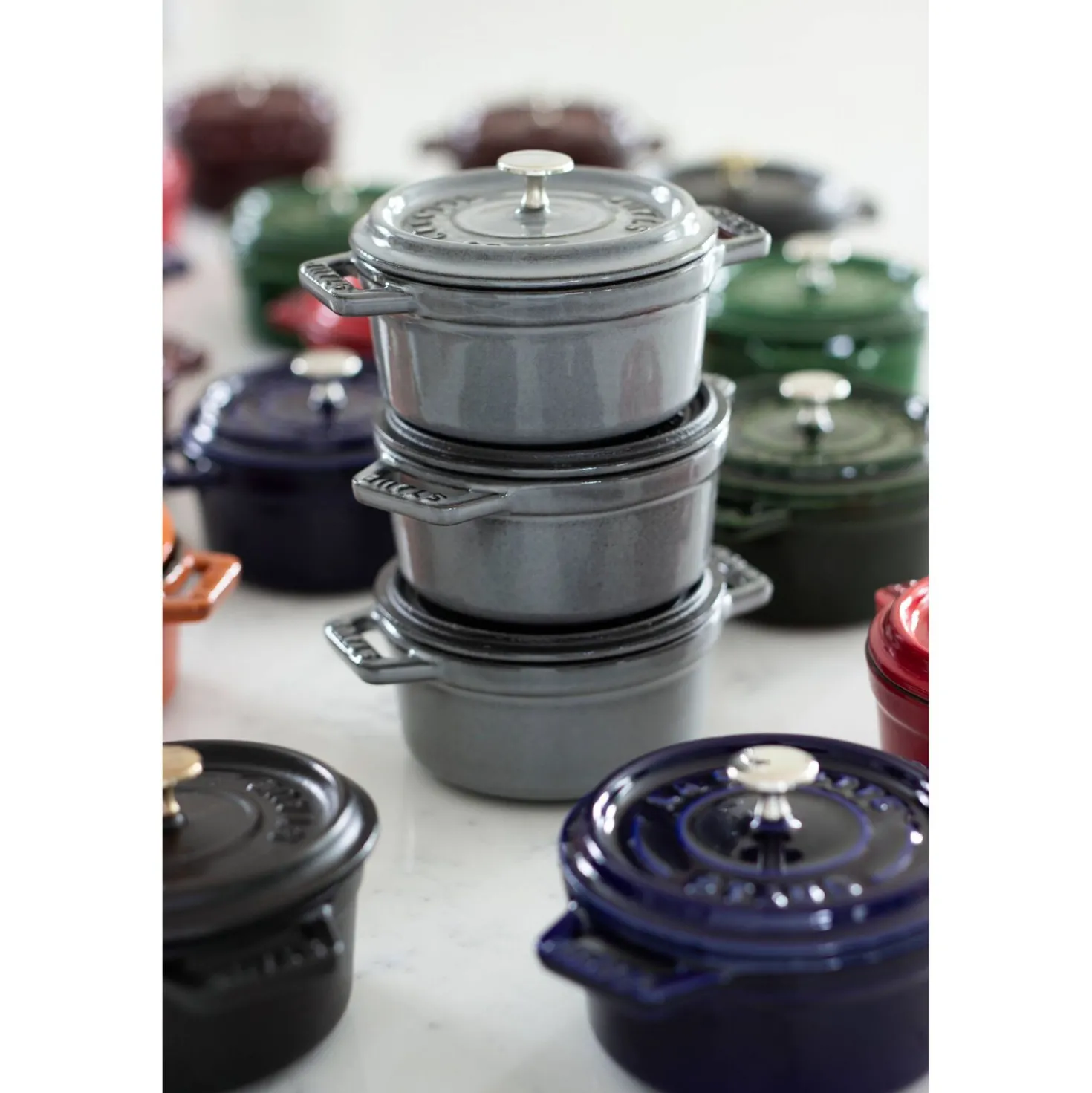 Cocotte 12 cm, rund, Graphit-Grau, Gusseisen
