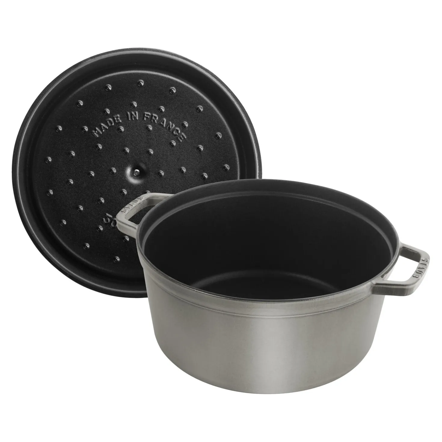 Cocotte 18 cm, rund, Graphit-Grau, Gusseisen
