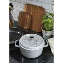 Cocotte 20 cm, rund, Graphit-Grau, Gusseisen
