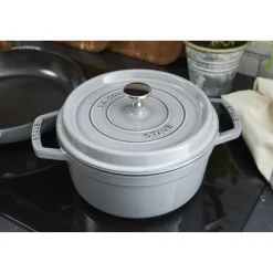 Cocotte 20 cm, rund, Graphit-Grau, Gusseisen