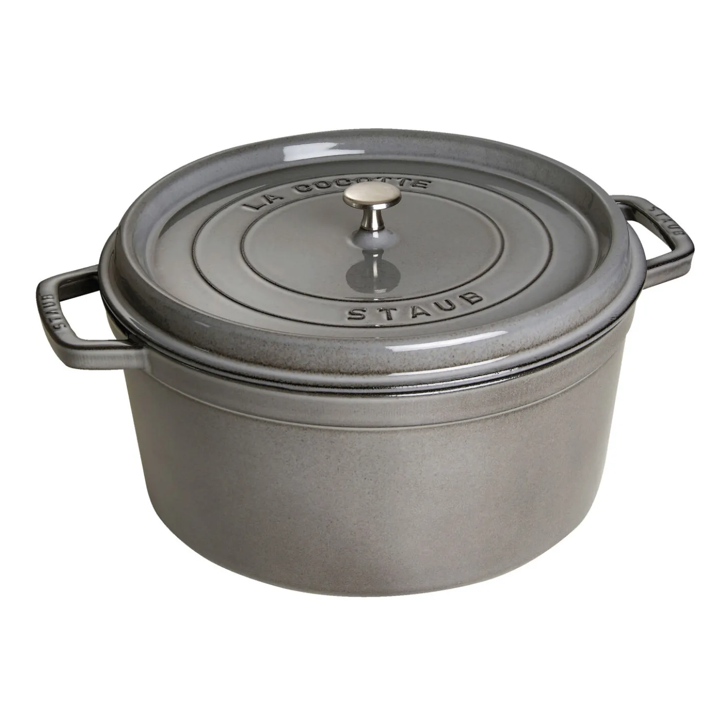 Cocotte 30 cm, rund, Graphit-Grau, Gusseisen