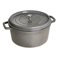Cocotte 34 cm, rund, Graphit-Grau, Gusseisen