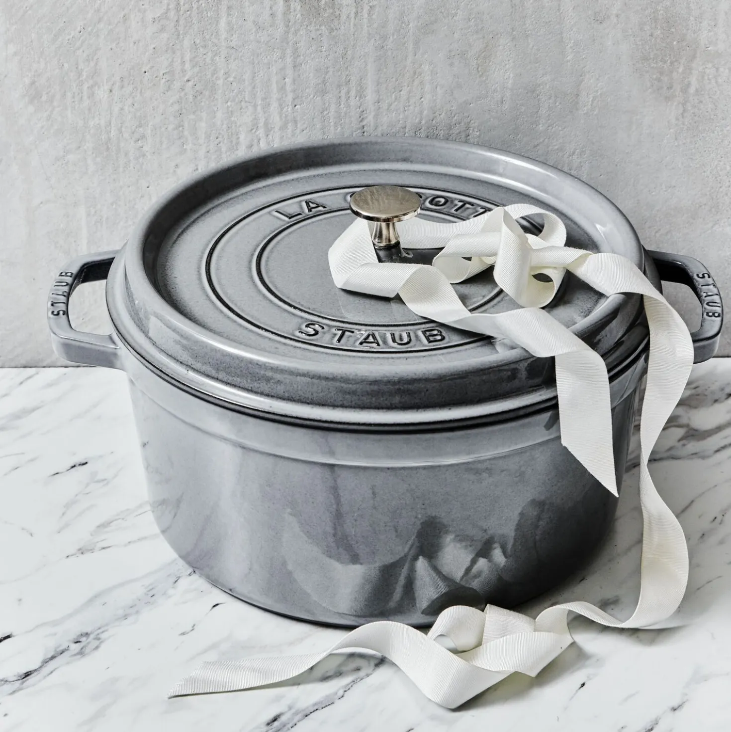 Cocotte 24 cm, rund, Graphit-Grau, Gusseisen
