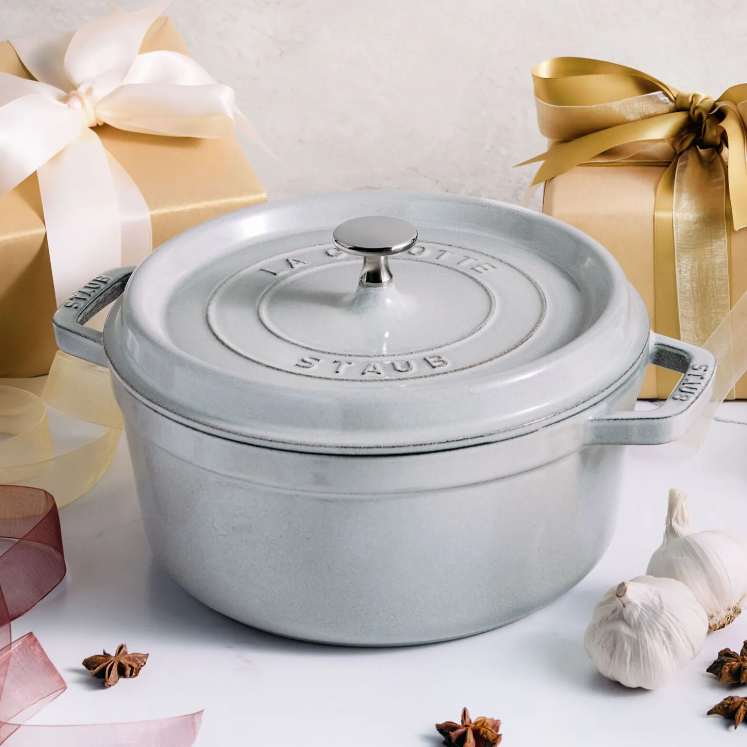 Cocotte 24 cm, rund, Graphit-Grau, Gusseisen