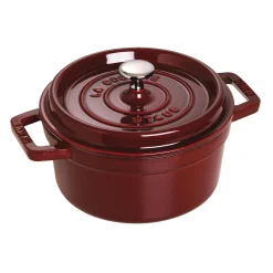 Cocotte 22 cm, rund, Grenadine-Rot, Gusseisen