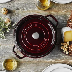Cocotte 24 cm, rund, Grenadine-Rot, Gusseisen