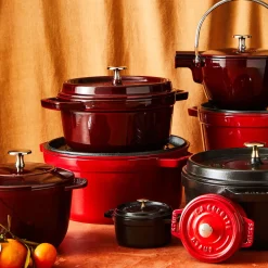 Cocotte 24 cm, rund, Grenadine-Rot, Gusseisen