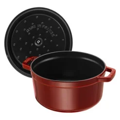 Cocotte 28 cm, rund, Grenadine-Rot, Gusseisen