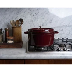 Cocotte 26 cm, rund, Grenadine-Rot, Gusseisen