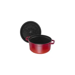 Cocotte 30 cm, rund, Kirsch-Rot, Gusseisen