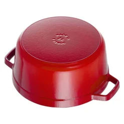 Cocotte 24 cm, rund, Kirsch-Rot, Gusseisen