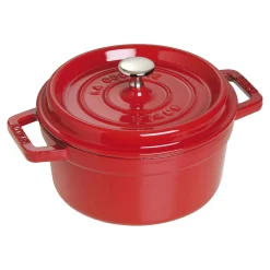 Cocotte 20 cm, rund, Kirsch-Rot, Gusseisen