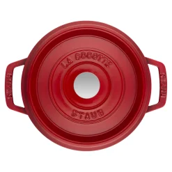 Cocotte 20 cm, rund, Kirsch-Rot, Gusseisen