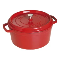 Cocotte 28 cm, rund, Kirsch-Rot, Gusseisen