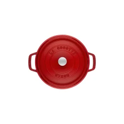 Cocotte 18 cm, rund, Kirsch-Rot, Gusseisen