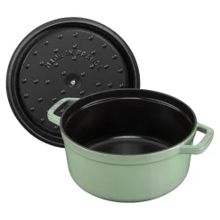 Cocotte 26 cm, rund, Salbeigrün, Gusseisen