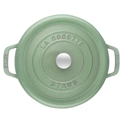 Cocotte 20 cm, rund, Salbeigrün, Gusseisen