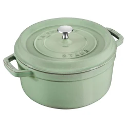 Cocotte 24 cm, rund, Salbeigrün, Gusseisen