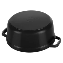 Cocotte 12 cm, rund, Schwarz, Gusseisen
