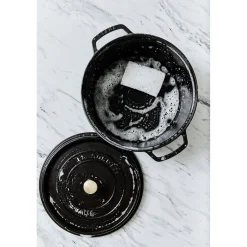 Cocotte 14 cm, rund, Schwarz, Gusseisen