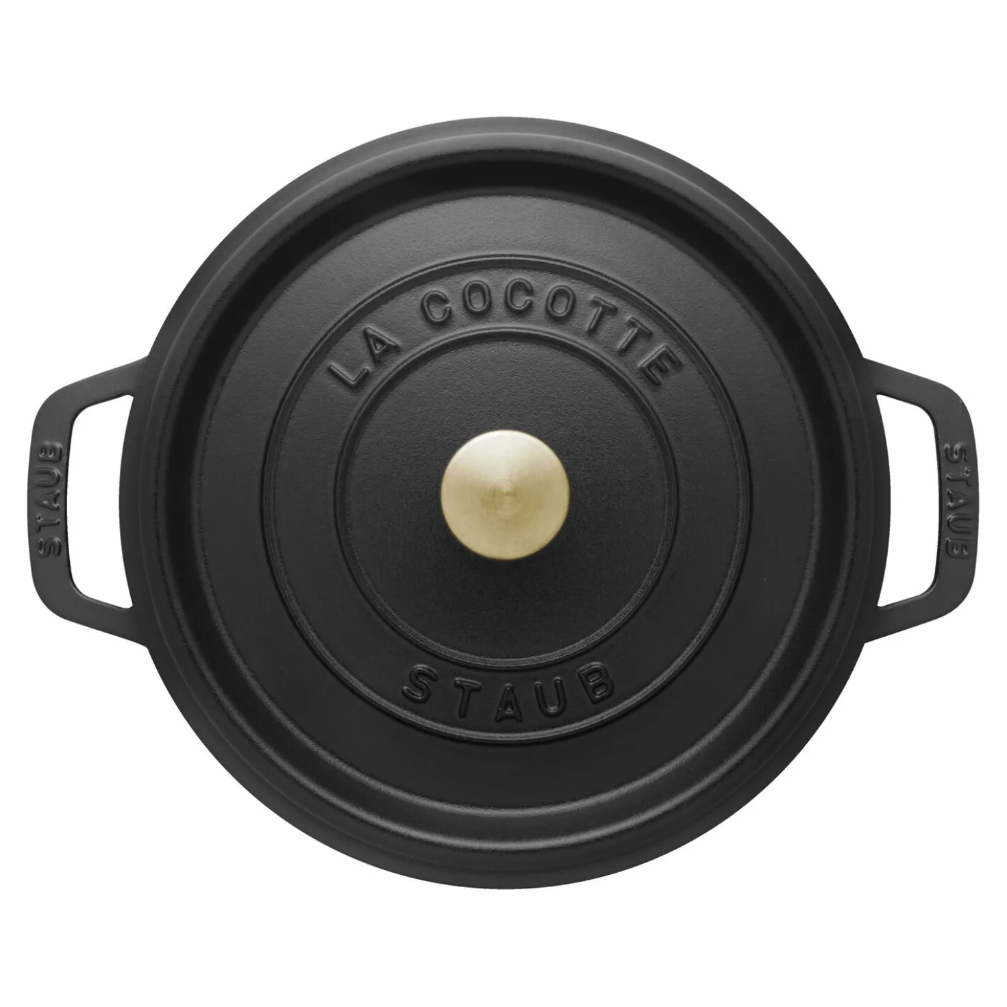 Cocotte 28 cm, rund, Schwarz, Gusseisen