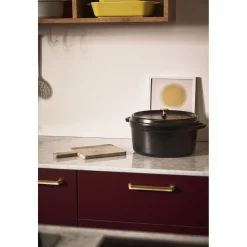 Cocotte 26 cm, rund, Schwarz, Gusseisen