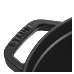 Cocotte 18 cm, rund, Schwarz, Gusseisen