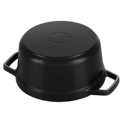 Cocotte 18 cm, rund, Schwarz, Gusseisen